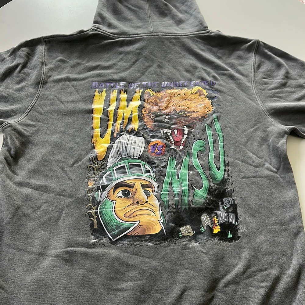 Michigan State vs Michigan Hoodie - Barstool sports Battle of the undefeated M